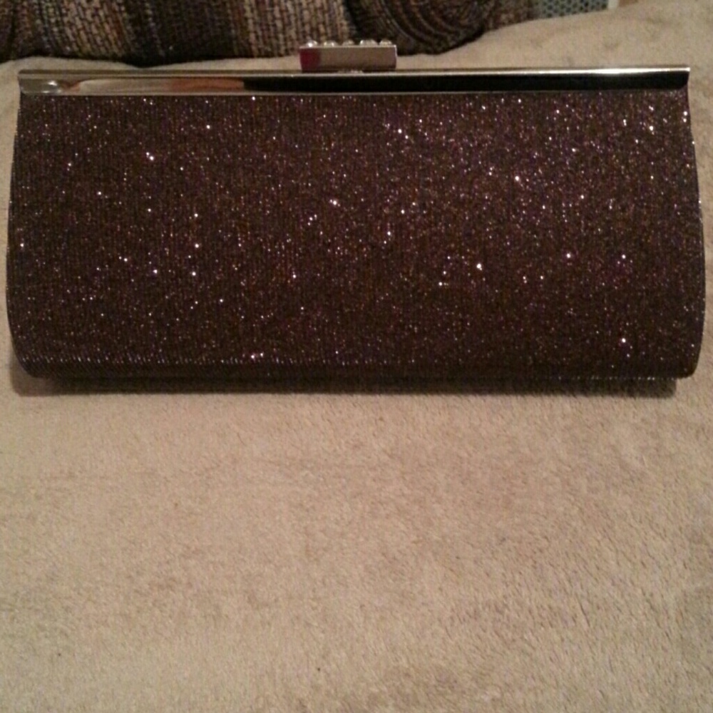 Chic Glittery Brown Clutch
